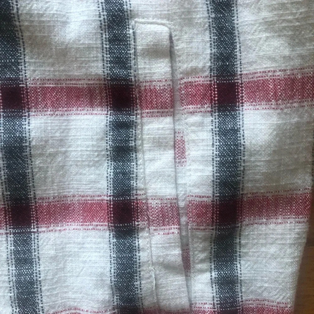Zara Cream Red Black Plaid Overshirt Shacket Jacket - Picture 6 of 7